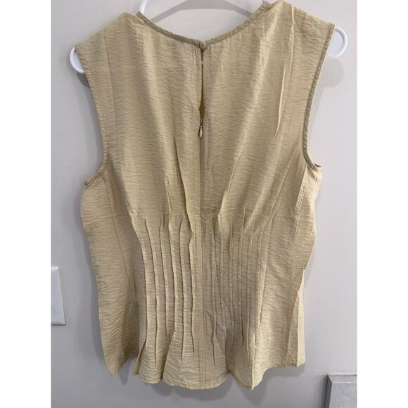 Anthropologie The Della Pleated-Waist Shell Top | Ivory | Size Large NWT - Picture 4 of 10